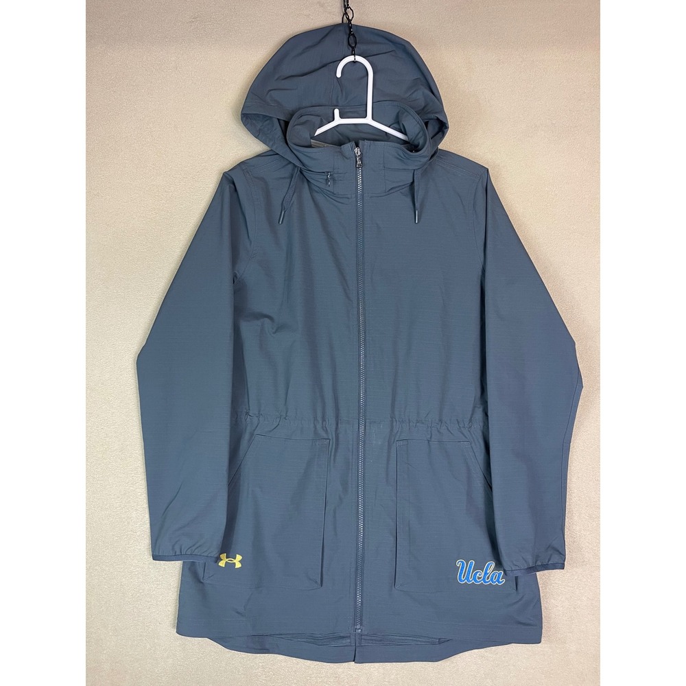 Under Armour UCLA ColdGear Hooded Jacket Mens Medium Gray Rain Coat